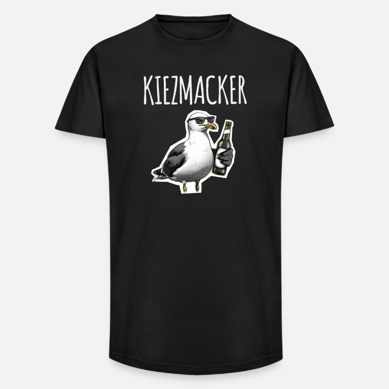 Kiez Möwe Macker - Long Fit Männer T-Shirt - Schwarz