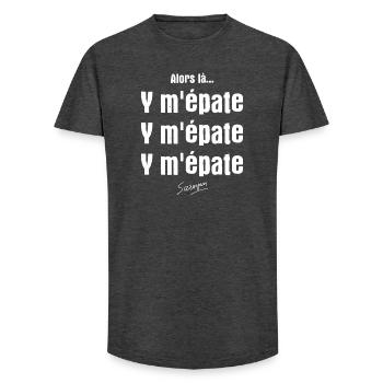 alors là, il m'épate, il m'épate, replique culte - T-shirt coupe longue homme - charbon - Devant - AI Model Male 185 light (185cm)