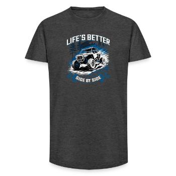 UTV Off Road 4 Wheeler Side by side - Long Fit Männer T-Shirt - Anthrazit - Vorne - AI Model Male 185 light (185cm)