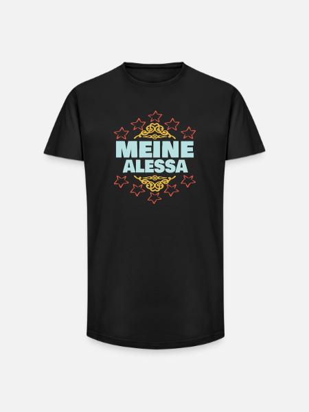 Ehefrau Alessa - Long Fit Männer T-Shirt - Schwarz