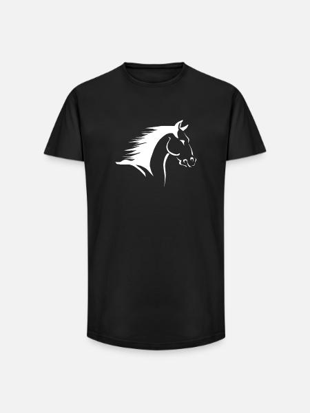 Horse head silhouette in contrast - Long Fit Men's T-Shirt - black