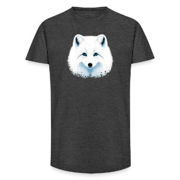 Arctic fox - Long Fit Men's T-Shirt - charcoal grey - Front - AI Model Male 185 light (185cm)