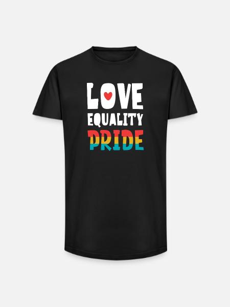 LGBTQ Pride Month - Love. Equality. Pride - Long Fit Men's T-Shirt - black
