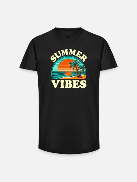Summer Vibes Beach Sun - T-shirt coupe longue homme - noir