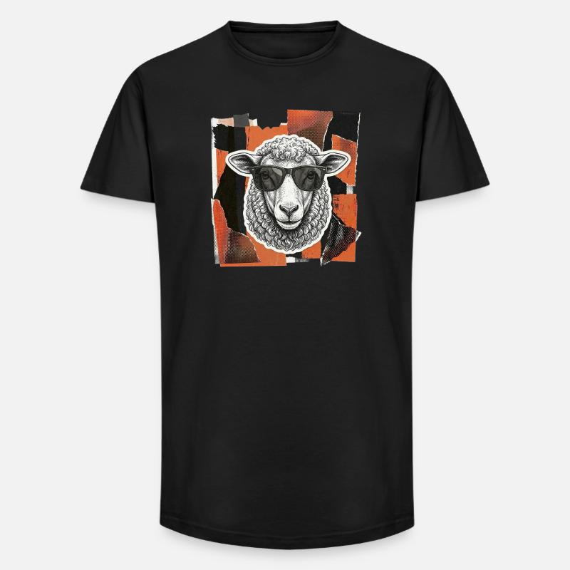 Schaf Schäfchen - Long Fit Männer T-Shirt - Schwarz