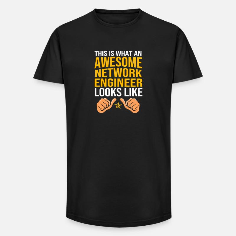 Network Engineer Programmer Computer Scientist - Long Fit Men's T-Shirt - black