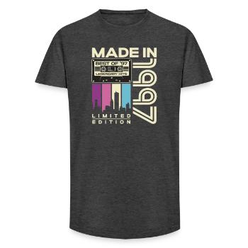 1997 Jahrgang Vintage Retro Geburtstag Geschenk - Long Fit Männer T-Shirt - Anthrazit - Vorne - AI Model Male 185 light (185cm)