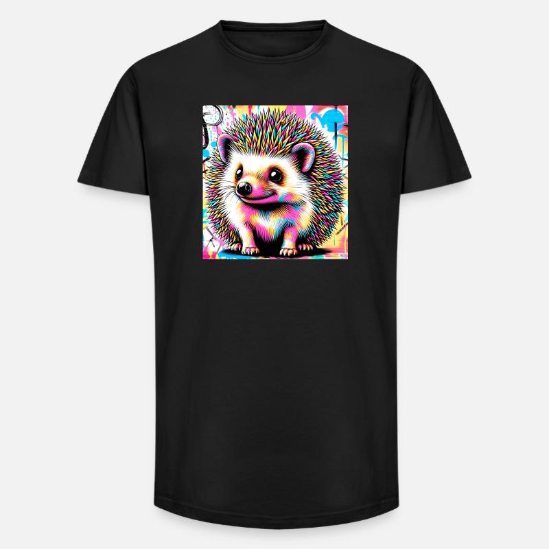 Igel - Long Fit Männer T-Shirt - Schwarz