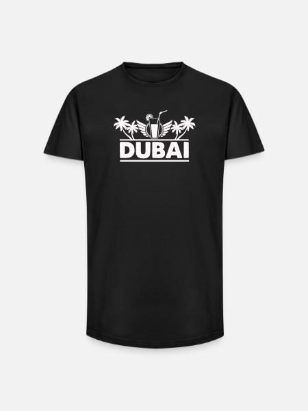 Dubai Palm Trees Drink Logo - Long Fit Men's T-Shirt - black