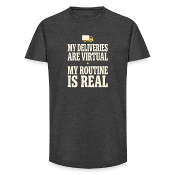 Truck Sim Truck Simulator Sim Trucker Long Haul - Long Fit Männer T-Shirt - Anthrazit - Vorne - AI Model Male 185 light (185cm)