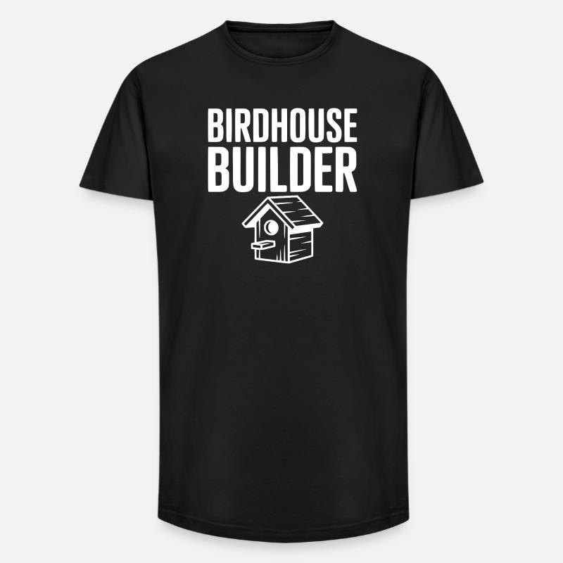 Constructeur de maisons à oiseaux - T-shirt coupe longue homme - noir