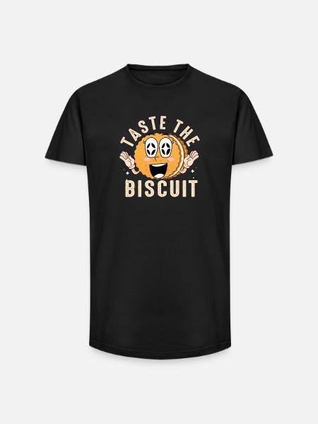 Taste the Biscuit Mascot - Long Fit Men's T-Shirt - black