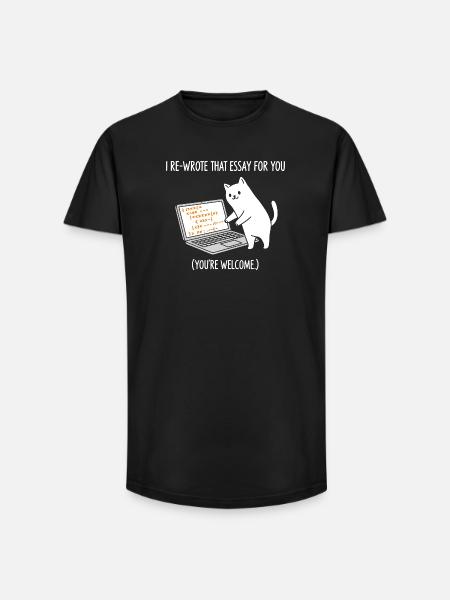 Code cat explains tasks - Long Fit Men's T-Shirt - black
