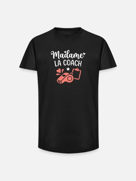 Madame La Coach - T-shirt coupe longue homme - noir