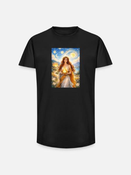 Hestia Starry Night - Long Fit Men's T-Shirt - black