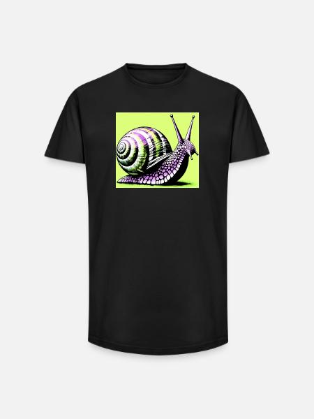 Snail - Long Fit Men's T-Shirt - black
