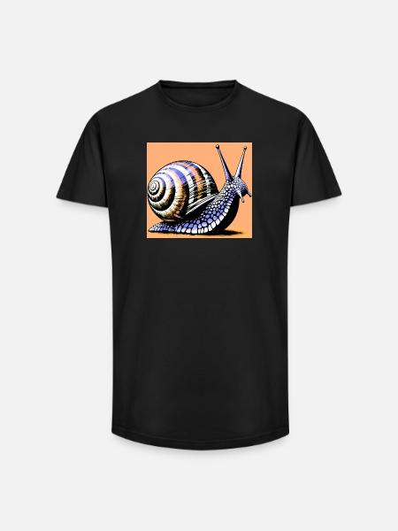 Snail - Long Fit Men's T-Shirt - black