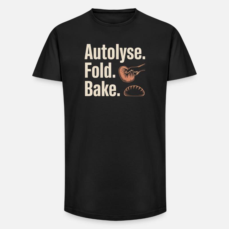 Autolyse Fold Backe Bread Kunst - Long Fit Männer T-Shirt - Schwarz
