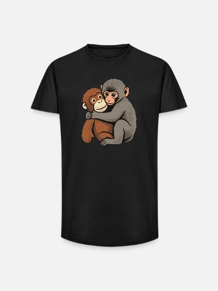 Baby Monkey Punch - Long Fit Men's T-Shirt - black