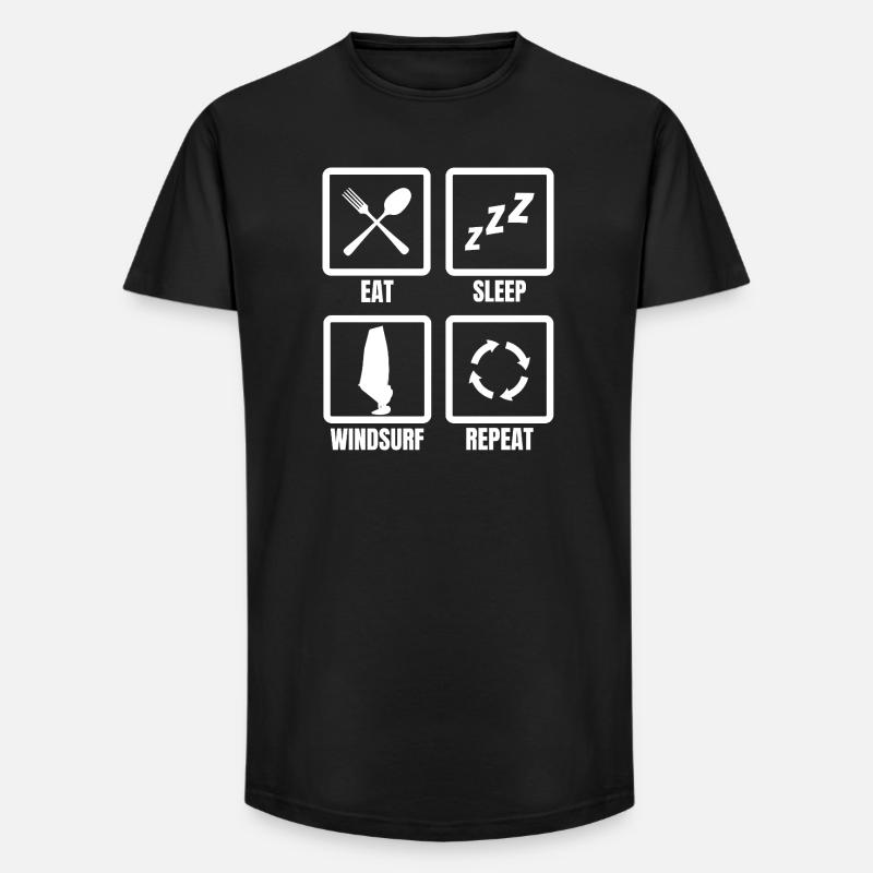 Eat Sleep Windsurf Repeat - Long Fit Männer T-Shirt - Schwarz