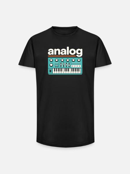 Analog Synthesizer Retro Music - Long Fit Men's T-Shirt - black