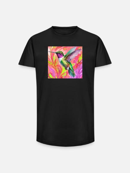 hummingbird - Long Fit Men's T-Shirt - black