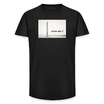 screw you - Long Fit Men's T-Shirt - black - Front - AI Model Male 185 light (185cm)