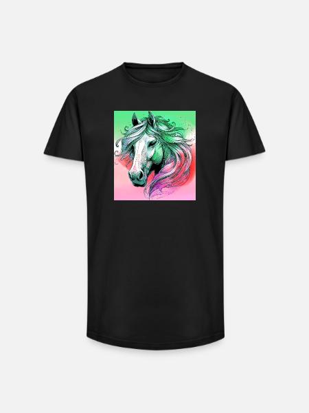 horse - Long Fit Men's T-Shirt - black