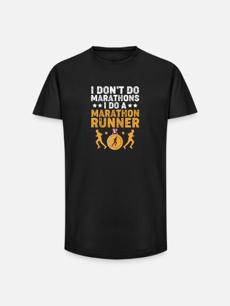 Marathonläufer Halbmarathon Marathon - Long Fit Männer T-Shirt - Schwarz