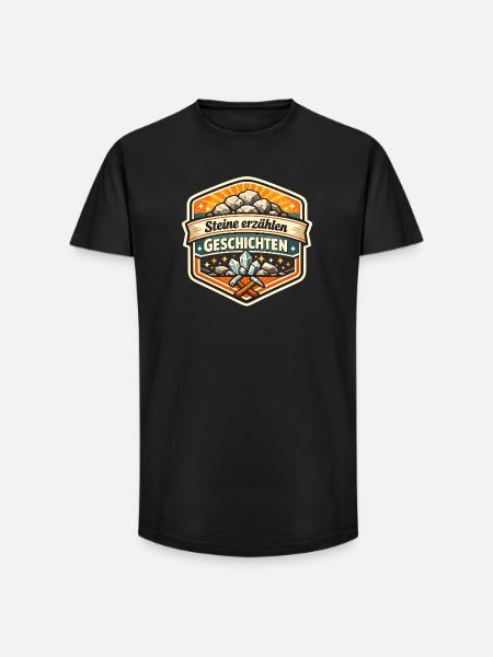 Steine erzählen Geschichten - Long Fit Männer T-Shirt - Schwarz