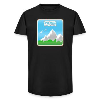 Mount Pamir - Long Fit Men's T-Shirt - black - Front - AI Model Male 185 light (185cm)