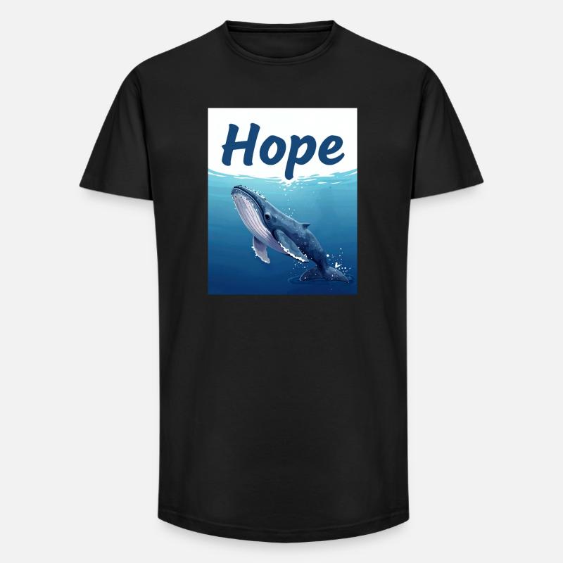 Hope Unterwasserwal - Long Fit Männer T-Shirt - Schwarz