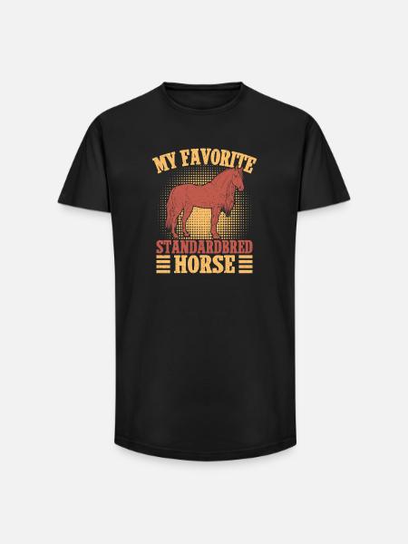 Hobbyhesterytter Favorit Standardbred-hest - Long fit herre T-shirt - sort