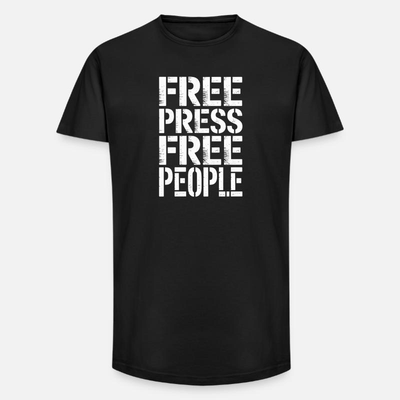 Libres de presse, libres de peuple - T-shirt coupe longue homme - noir