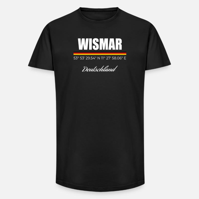 Wismar - Long Fit Männer T-Shirt - Schwarz
