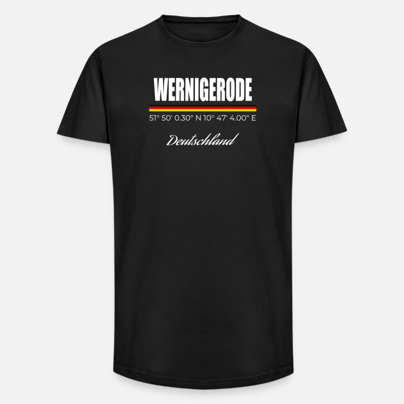 Wernigerode - Long Fit Männer T-Shirt - Schwarz
