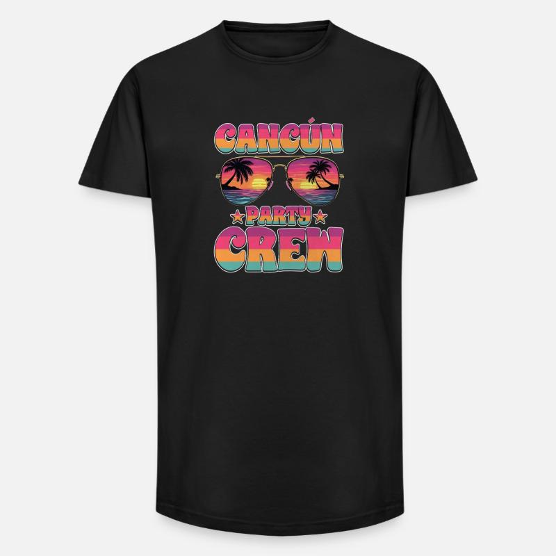 Cancun Party Crew - Long Fit Männer T-Shirt - Schwarz