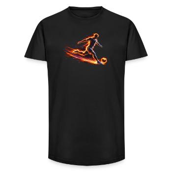 Fußball Spieler Energie Sport Design  - Long Fit Männer T-Shirt - Schwarz - Vorne - AI Model Male 185 light (185cm)