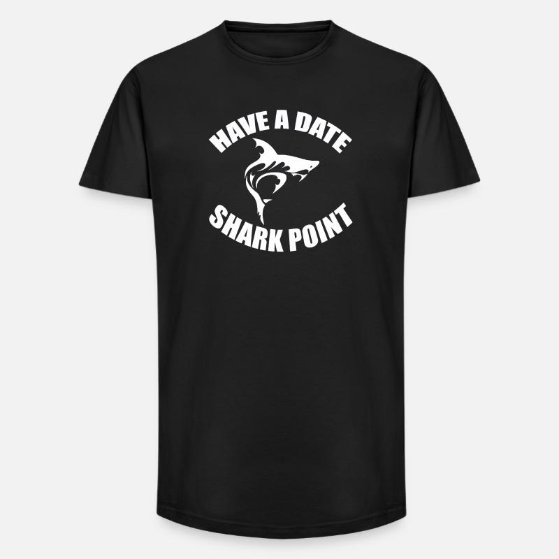 HAVE A DATE - SHARK POINT - Long Fit Männer T-Shirt - Schwarz