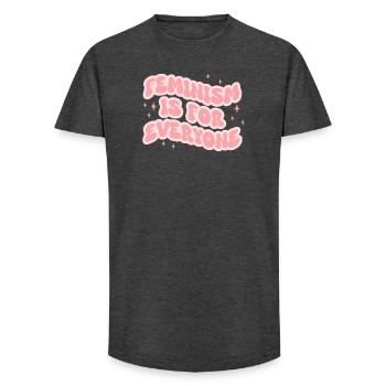 Feminism Is For Everyone - Long Fit Men's T-Shirt - charcoal grey - Front - AI Model Male 185 light (185cm)