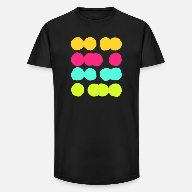 Colourful Abstract Circle Pattern - Fun & Vibrant - Long Fit Men's T-Shirt - black