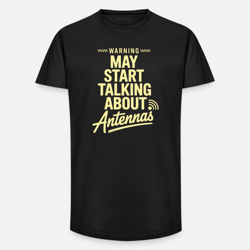 Retro Tech Satire Antenne Gesprächsplakat - Long Fit Männer T-Shirt - Schwarz