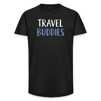 Compagnons de voyage - T-shirt coupe longue homme - noir - Devant - AI Model Male 185 light (185cm)