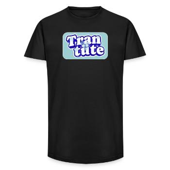 Real tranbage in service - Long Fit Men's T-Shirt - black - Front - AI Model Male 185 light (185cm)