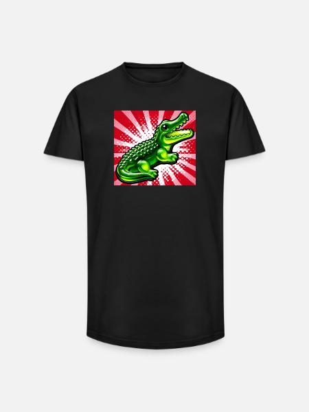 crocodile - Long Fit Men's T-Shirt - black
