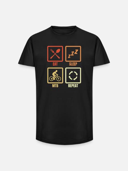 Eat Sleep MTB Repeat - Long Fit Men's T-Shirt - black