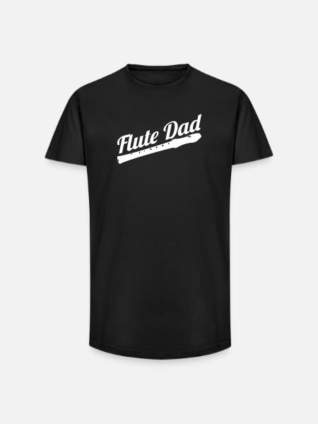 Flute player dad - Long Fit Men's T-Shirt - black
