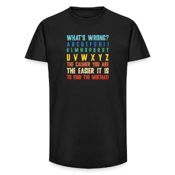What's Wrong Funny teacher classroom - Long Fit Men's T-Shirt - black - Front - AI Model Male 185 light (185cm)