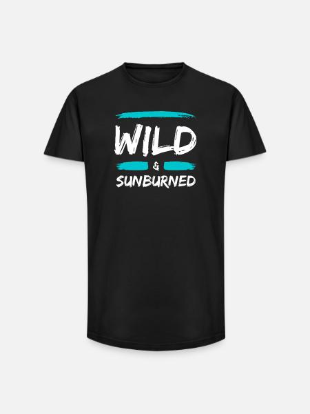 Wild & Sunburned Brush Text - Long Fit Men's T-Shirt - black