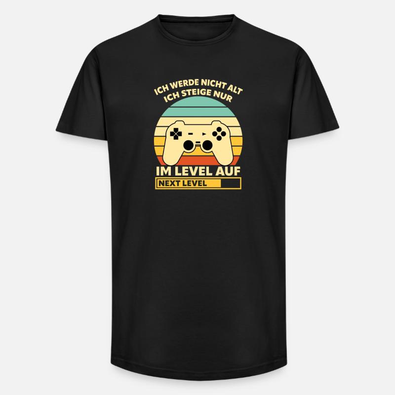 Levelaufstieg Retro-Controller Design - Long Fit Männer T-Shirt - Schwarz